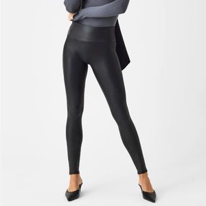 Spanx Faux Leather Leggings - Size Medium Petite